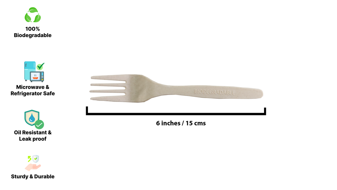 HARSHU Eco-Friendly Cornstarch 6.5” Disposable Fork Set (100 per pack)