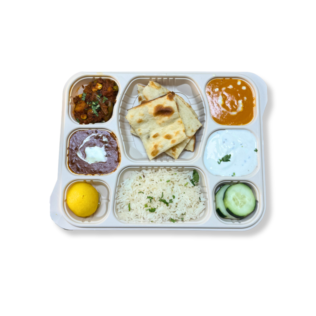 Harshu Cornstarch Plates with Lids - 8 Compartment, 10 Pack