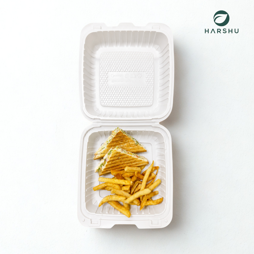 Clamshell Meal Tray 9x9 Inches - 50 Pack