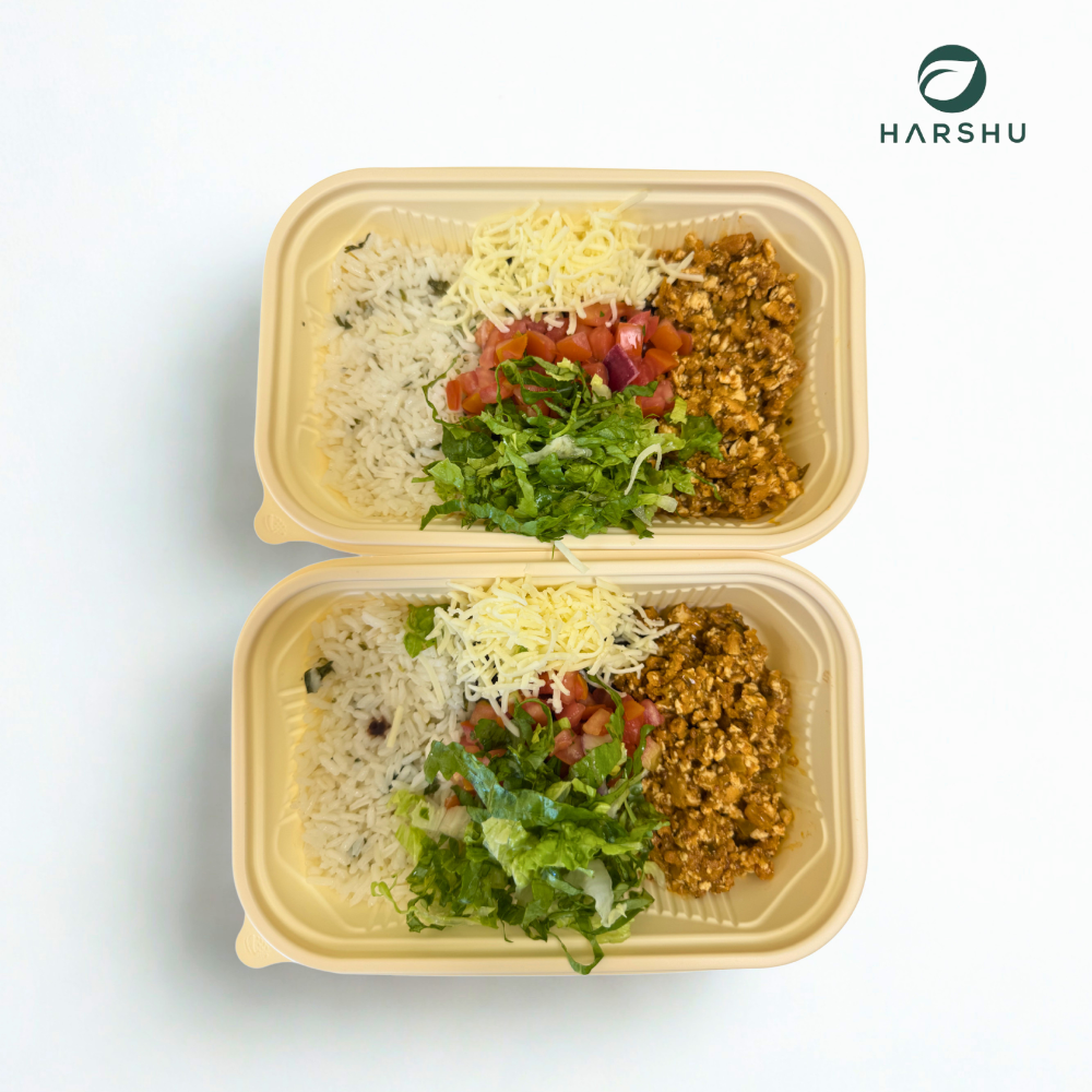 Rectangular Meal Tray 850 ML with Lids - 50 Pack