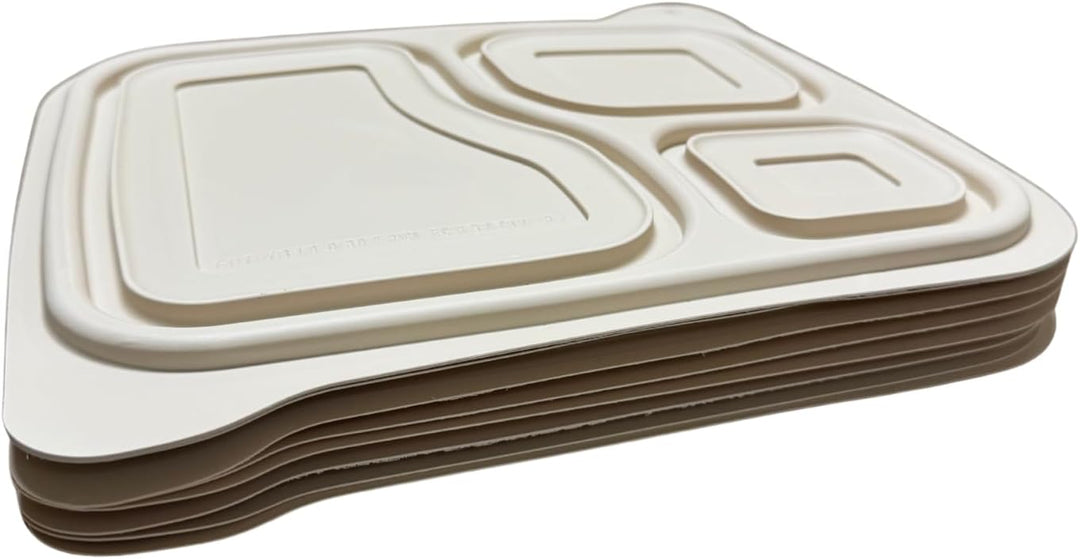 Harshu Cornstarch Plates with Lids - 3 Compartment, 10 Pack