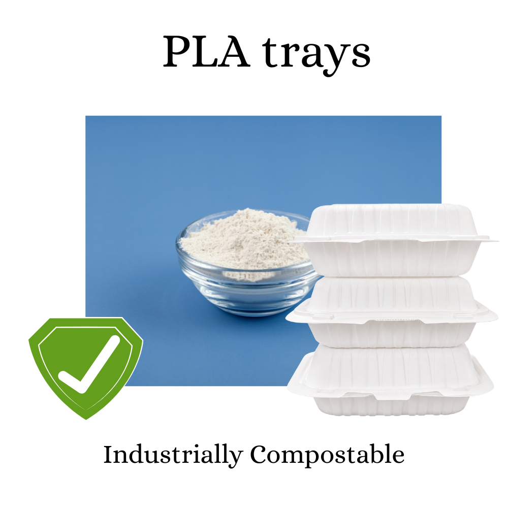 Clamshell Meal Tray 9x9 Inches - 50 Pack
