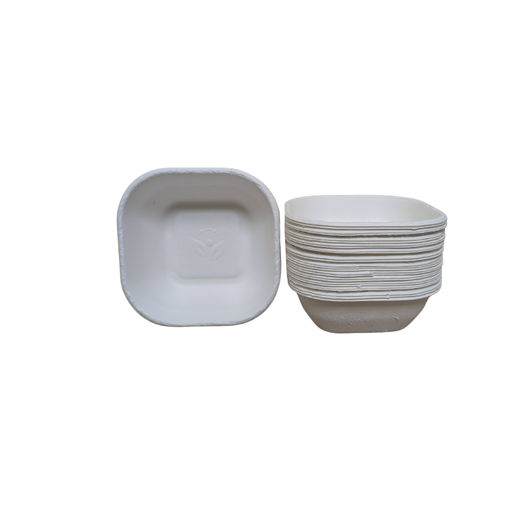 Harshu Square Sugarcane Bowls - 180 ML, 50 Per Pack