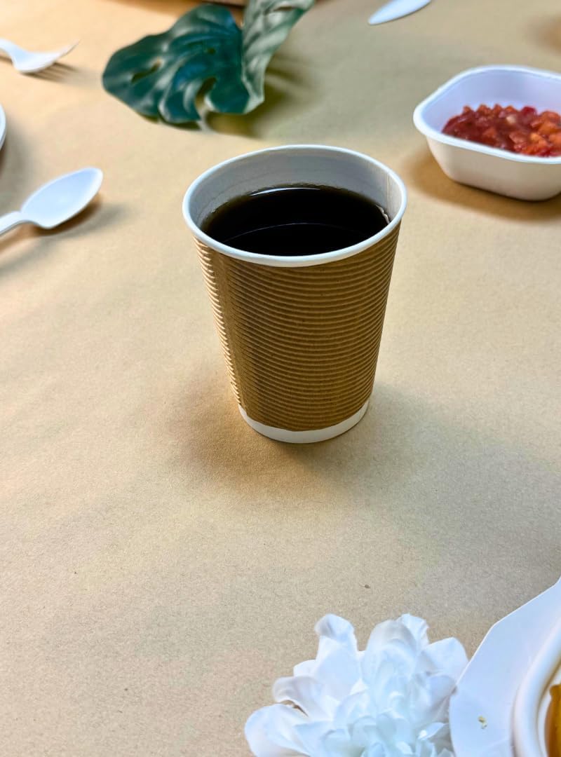 Harshu Rippled Paper Cups - 250 ML, 25 Pack