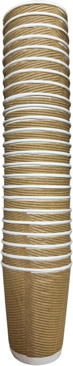 Harshu Rippled Paper Cups - 250 ML, 25 Pack