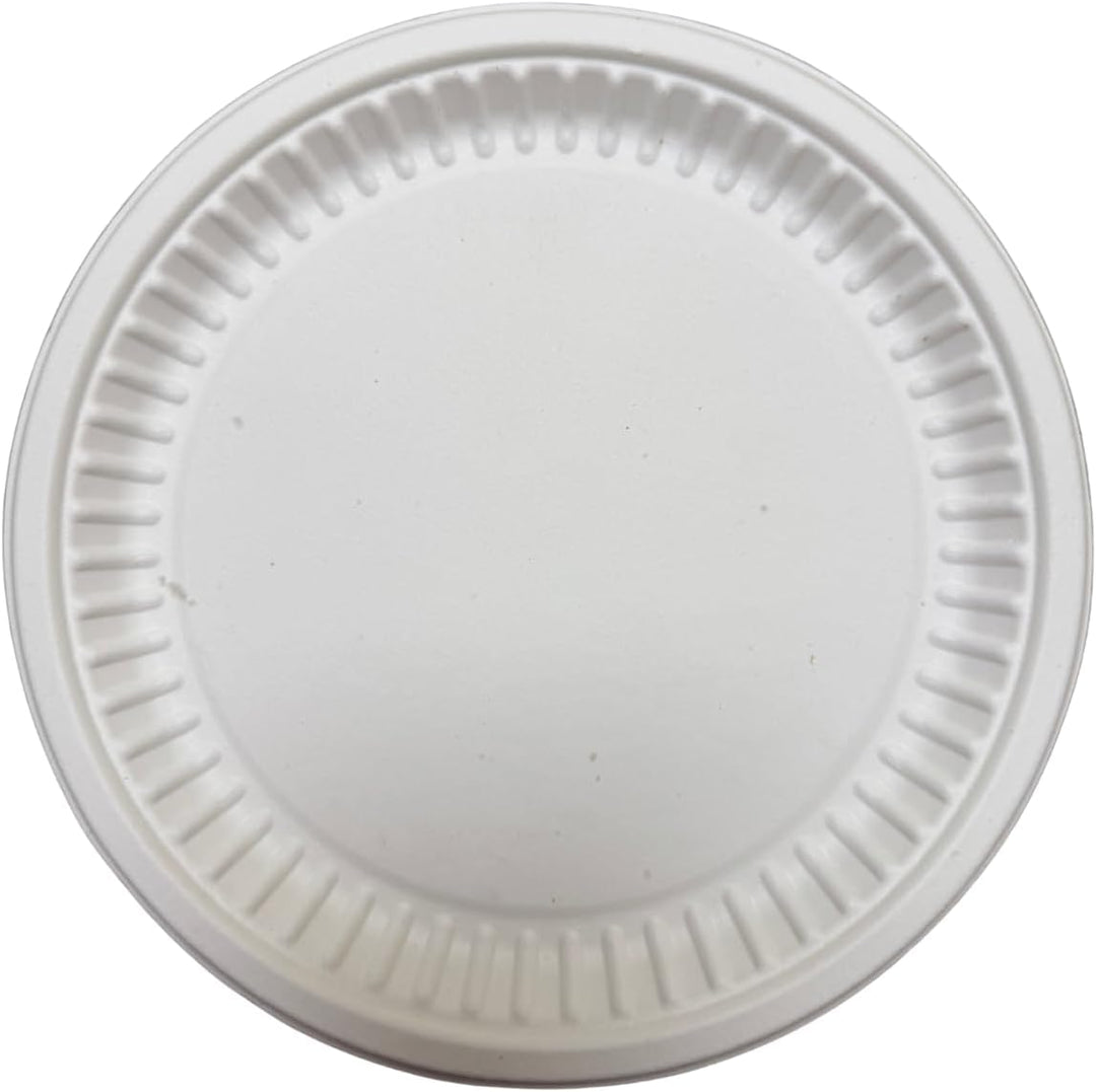 Harshu Round Sugarcane Plates - 10 Inch, 25 Per Pack