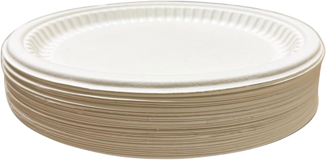 Harshu Round Sugarcane Plates - 10 Inch, 25 Per Pack